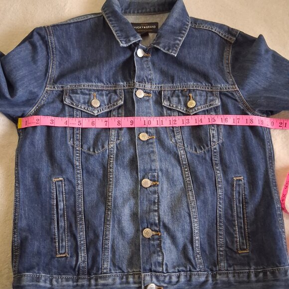 Lucky Brand Women's Size Large Tomboy Trucker Medium Wash Denim Jacket - Picture 14 of 16